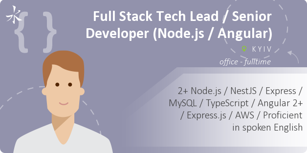 Full Stack Tech Lead / Senior Developer (Node.js / Angular)